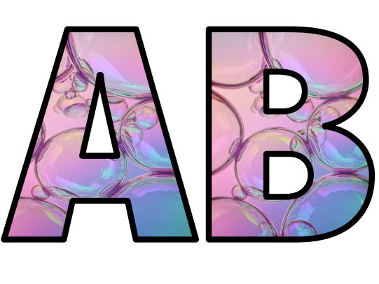 Bubbles Rainbow Soap Water Lettering Set Display Title Letters Numbers Signs