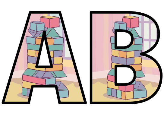 Building a Love of Learning Tower Kindy Lettering Set Display Title Letters Numbers Signs