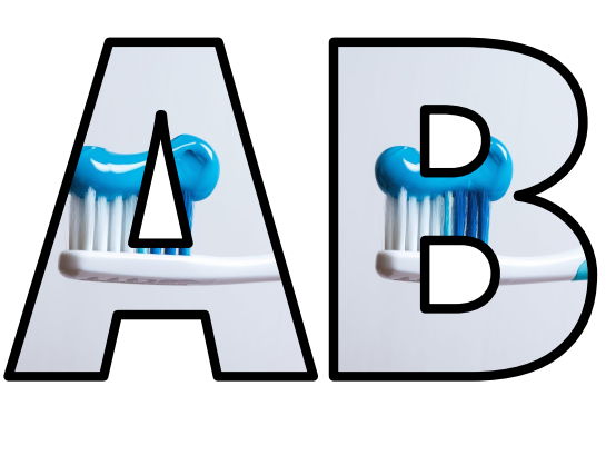 Brush Teeth Toothpaste Toothbrush Lettering Set Display Title Letters Numbers Signs