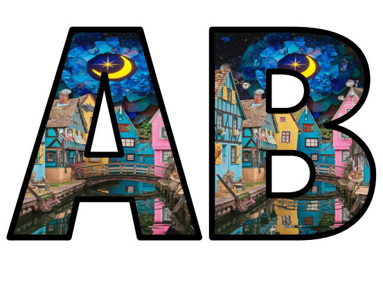 Building Night Art Starry Night Lettering Set Display Title Letters Numbers Signs