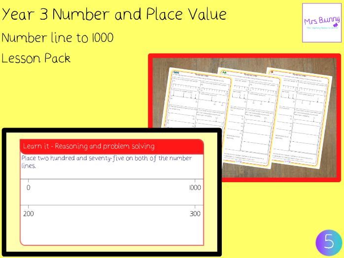 Number line to 1000 lesson pack (Year 3 Number and Place Value)