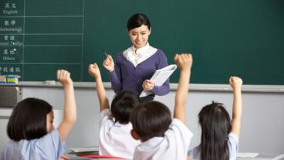Teacher in front of class