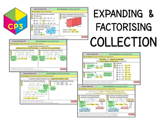 Expanding and factorising COLLECTION (Bundle)