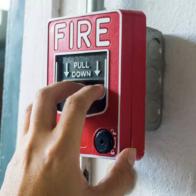 Someone pulling the fire alarm