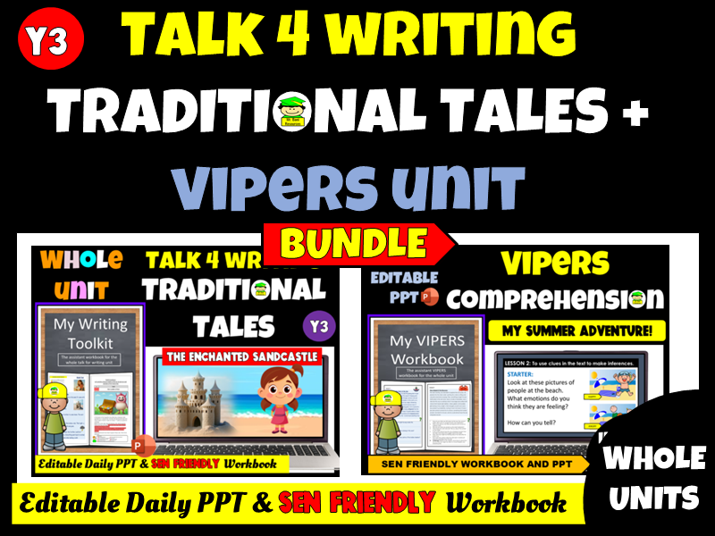[Y3] Traditional Tale Writing + VIPERS Reading  MEGA BUNDLE | SEN Included | Summer 1 Literacy Planning