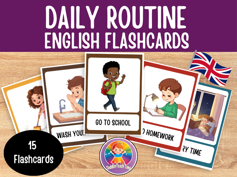 Daily Routines Flashcards Worksheets & Activities for ESL Beginners Chores Vocabulary