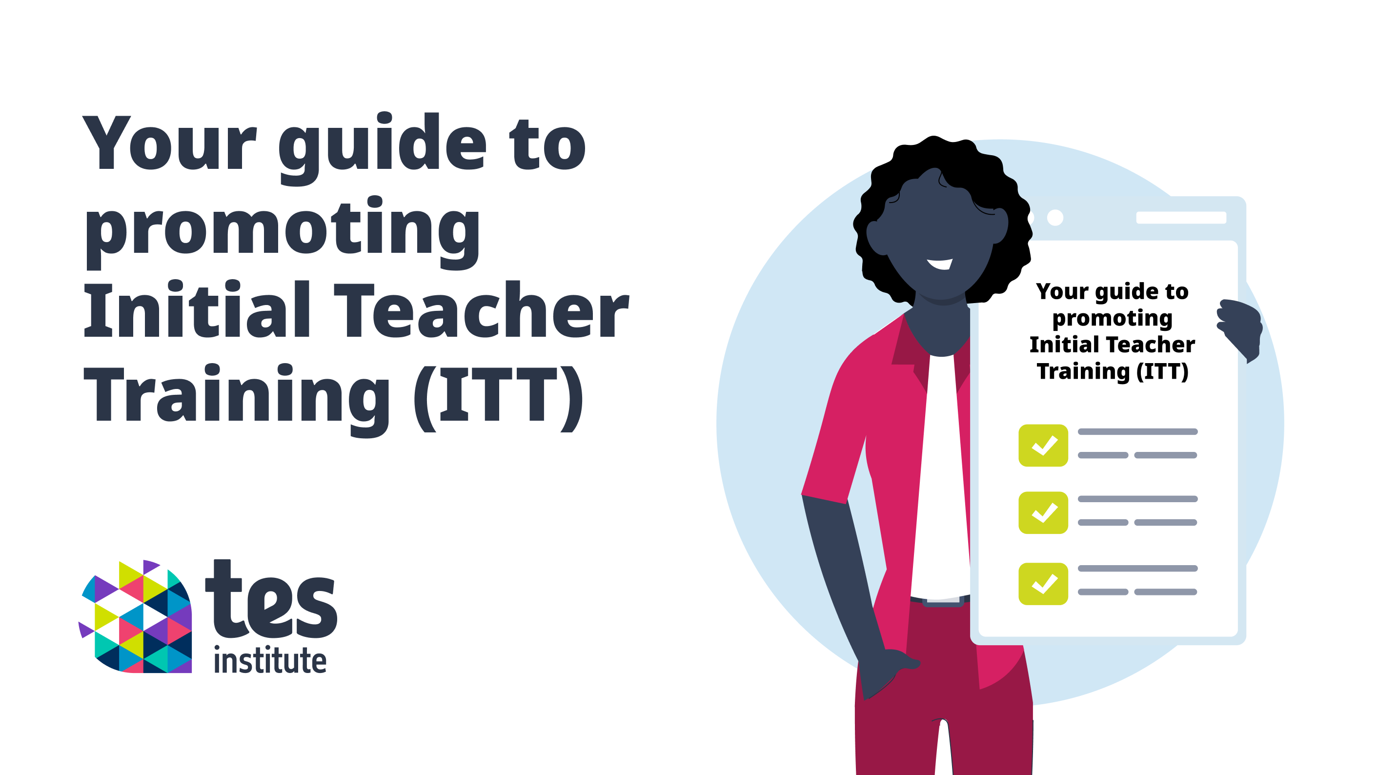 Teacher holding guide to promote ITT