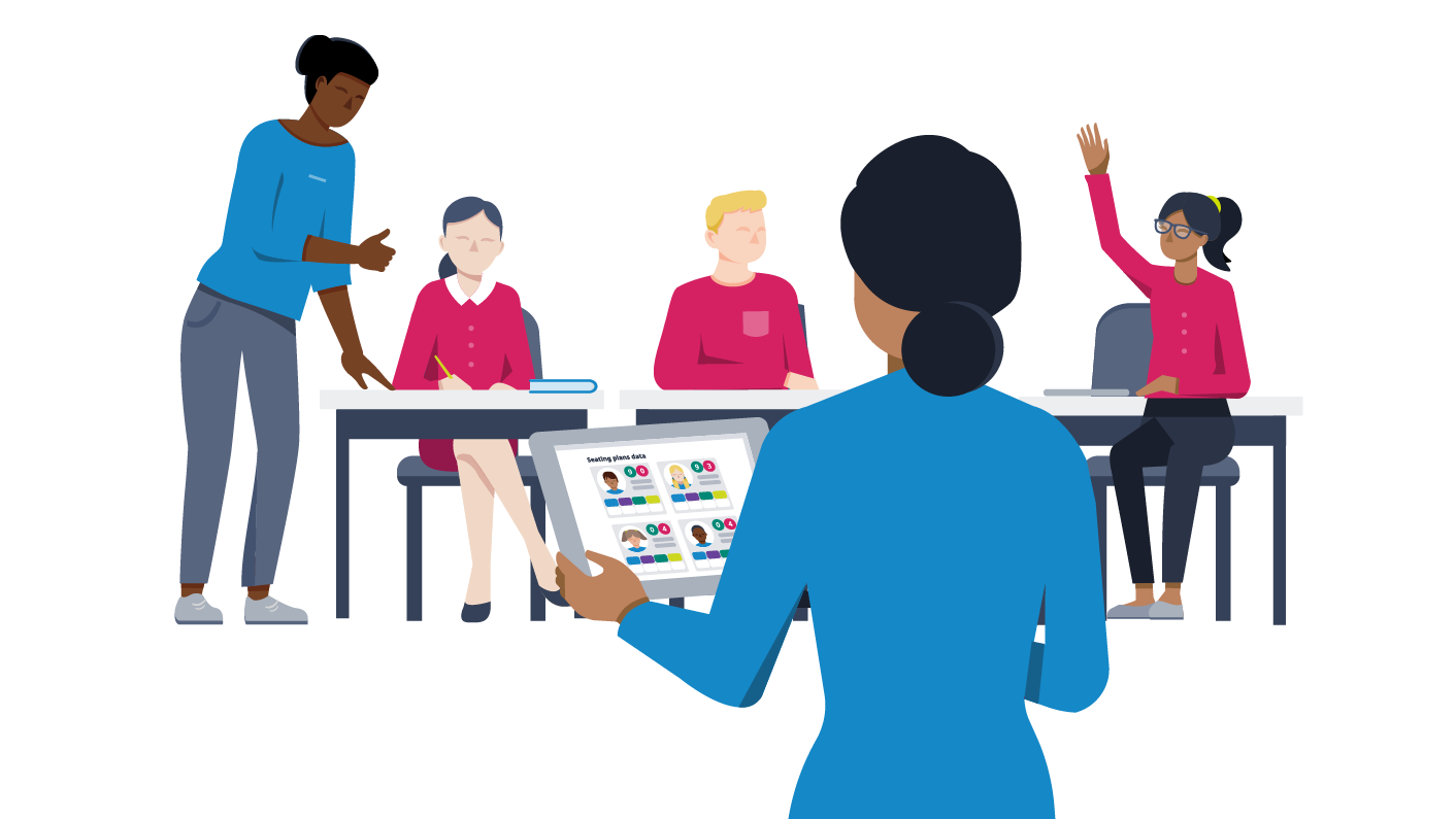 Teachers answering students questions in class
