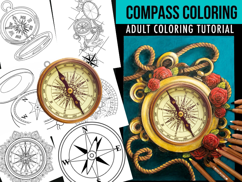 Compass Coloring Pages – Printable Navigation & Geography Activities for Kids