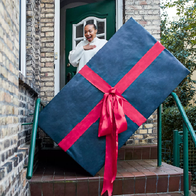 Someone being sent a large present to their house