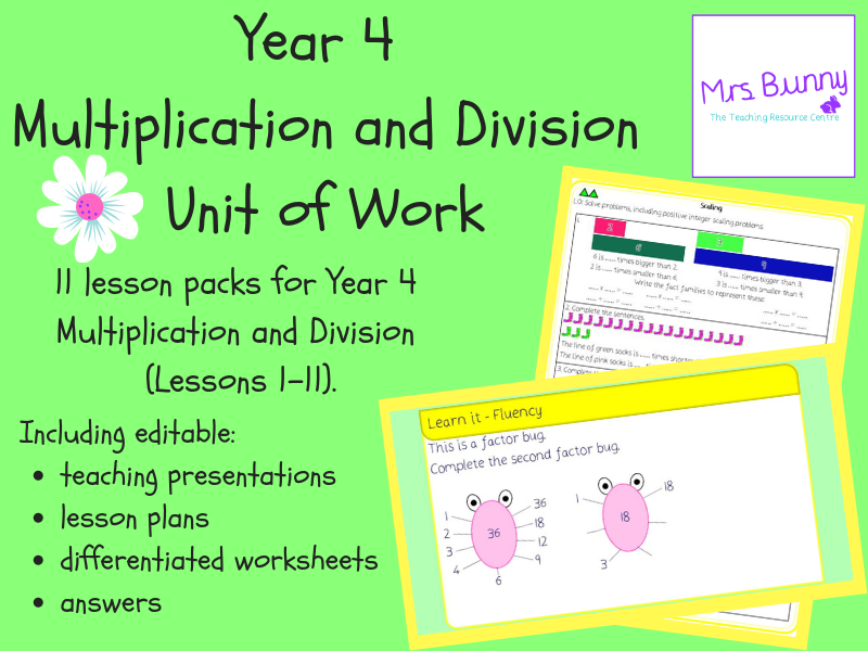 Year 4 Multiplication and Division Unit Pack (Spring Block)